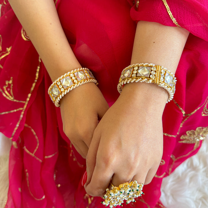 Grandeur Polki Kundan Bangles