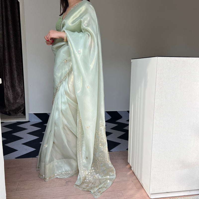 Mint Shimmer Saree