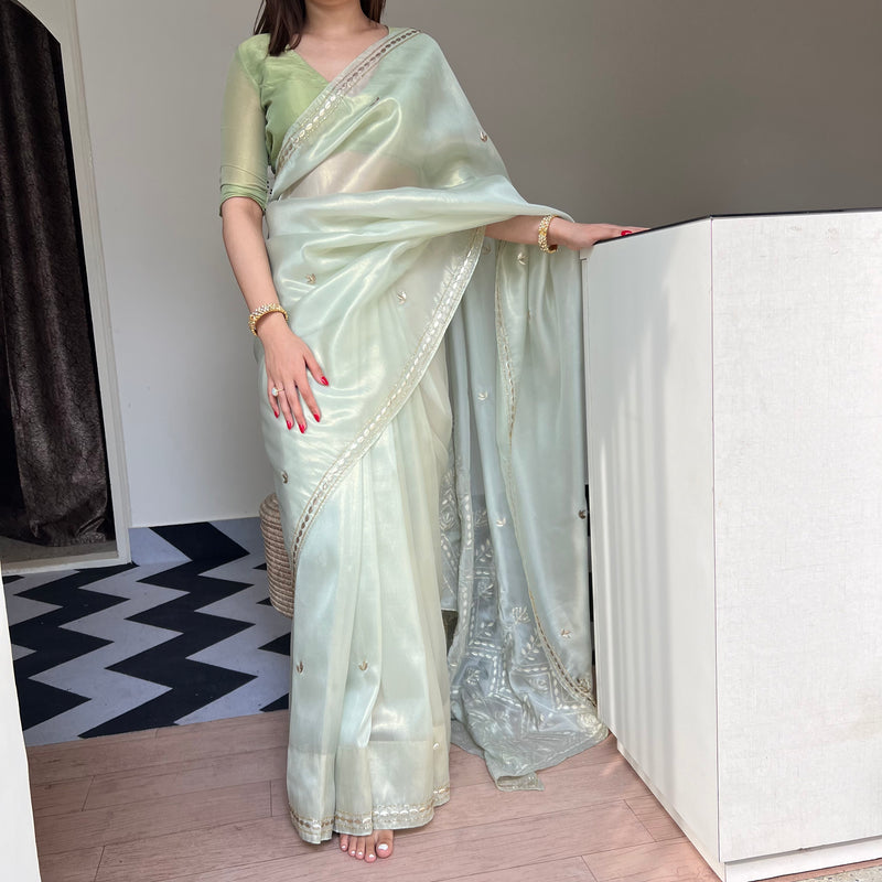 Mint Shimmer Saree