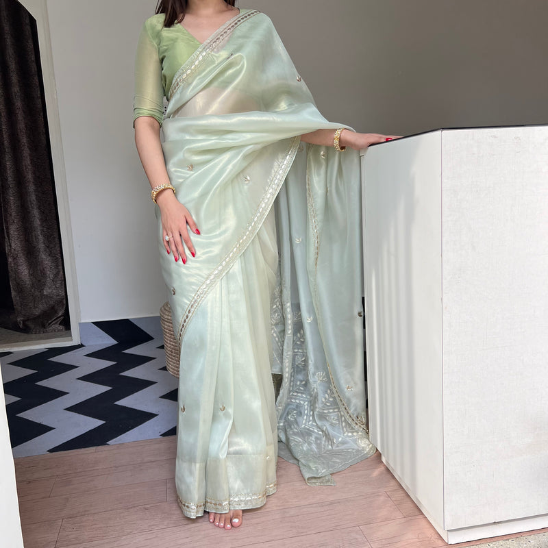 Mint Shimmer Saree