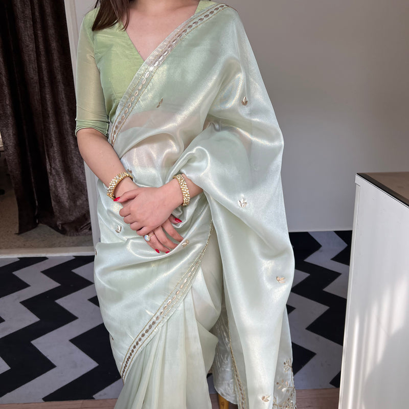 Mint Shimmer Saree