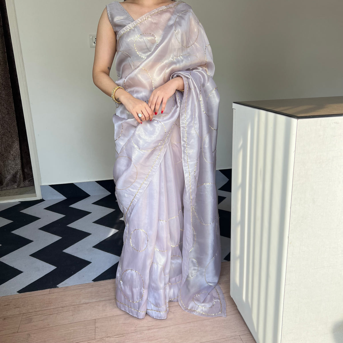 Mystic Grey Saree