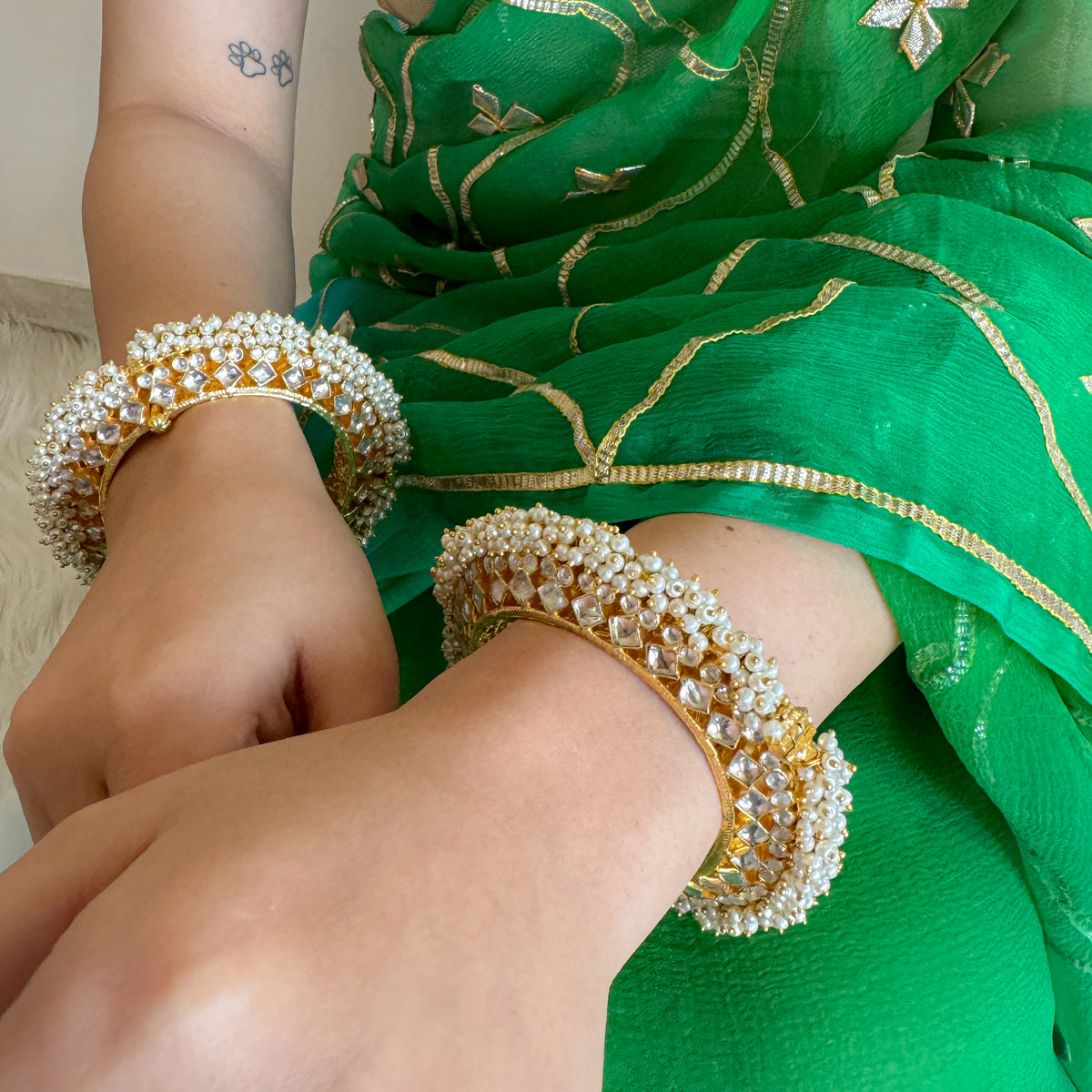 Padmini Polki Pearl Bangles