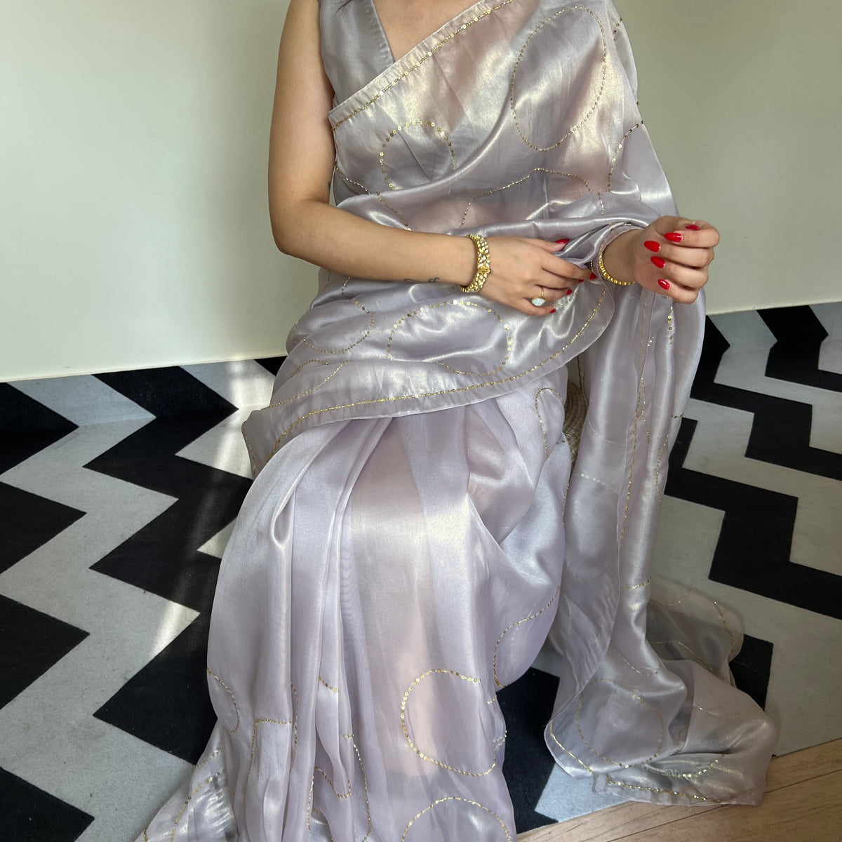 Mystic Grey Saree