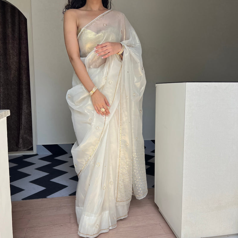 Ivory Grace Tissue Saree