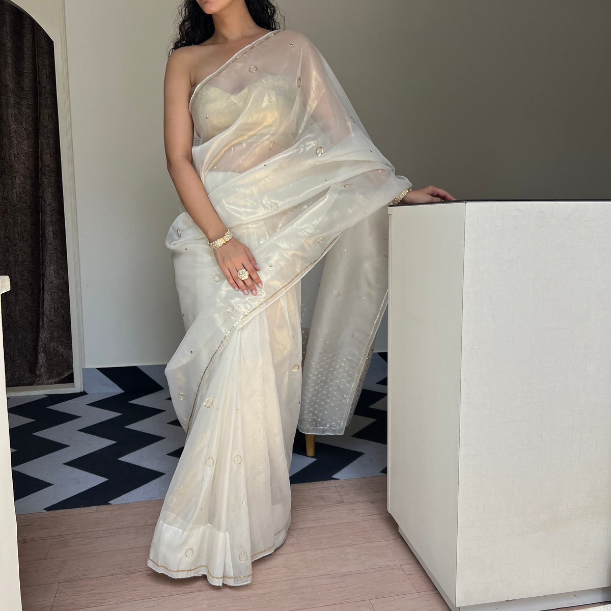 Ivory Grace Tissue Saree