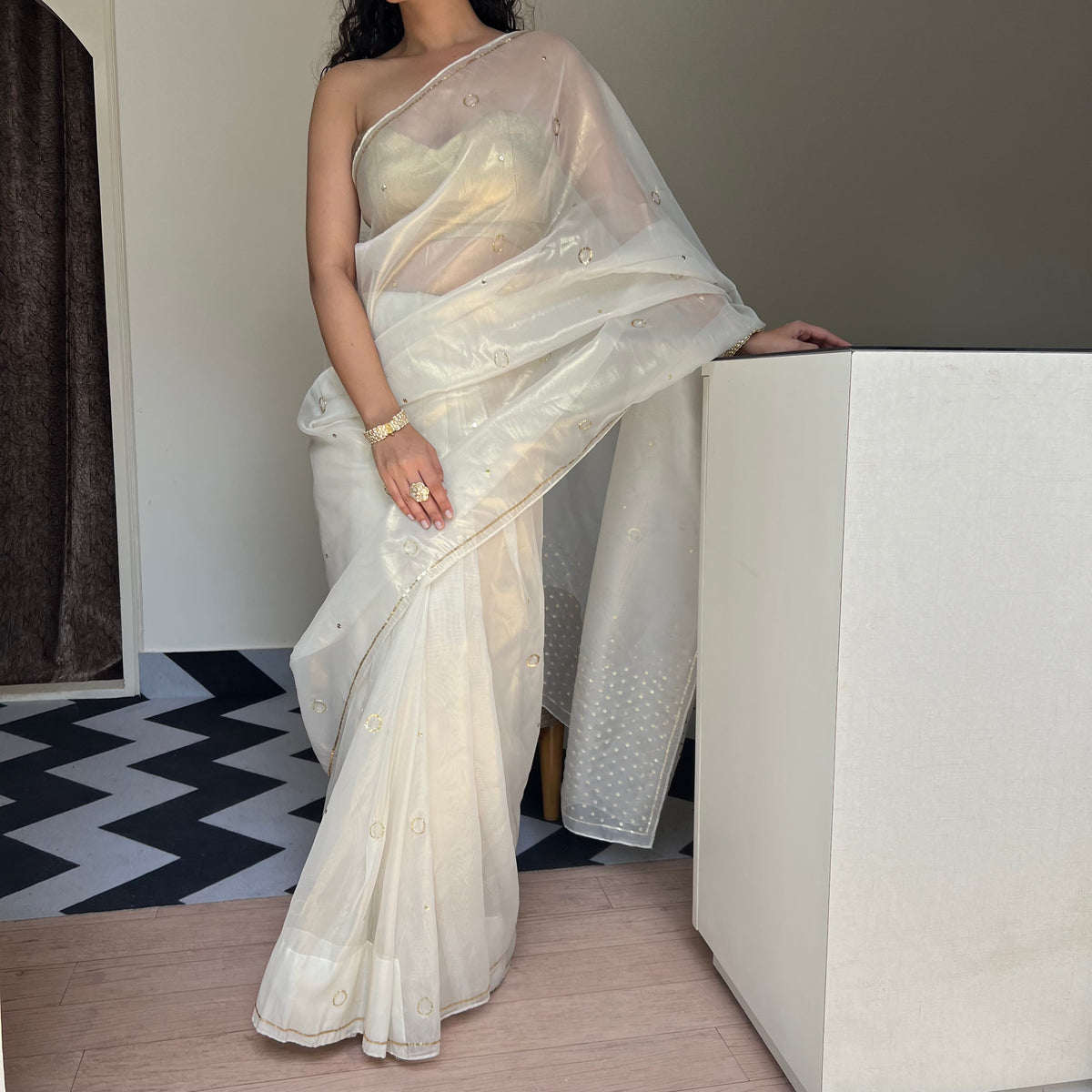 Ivory Grace Tissue Saree