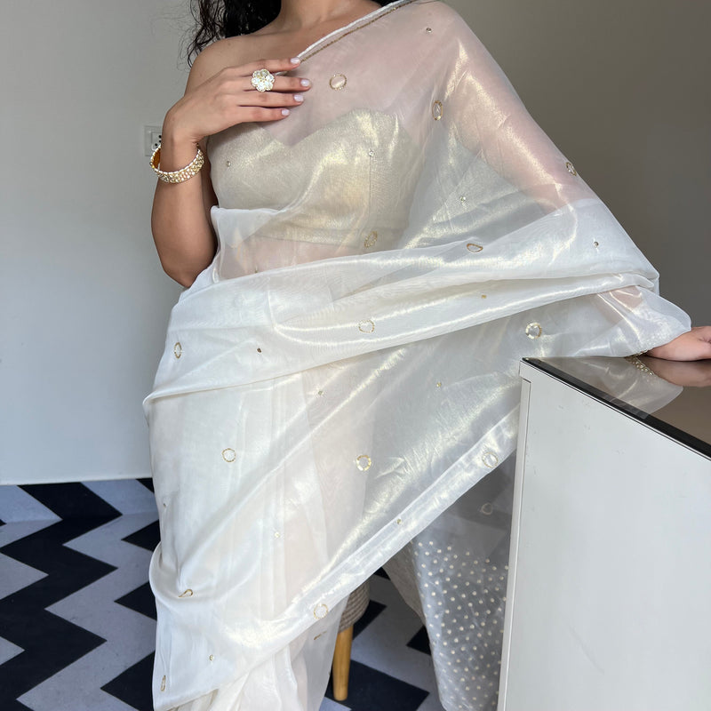 Ivory Grace Tissue Saree