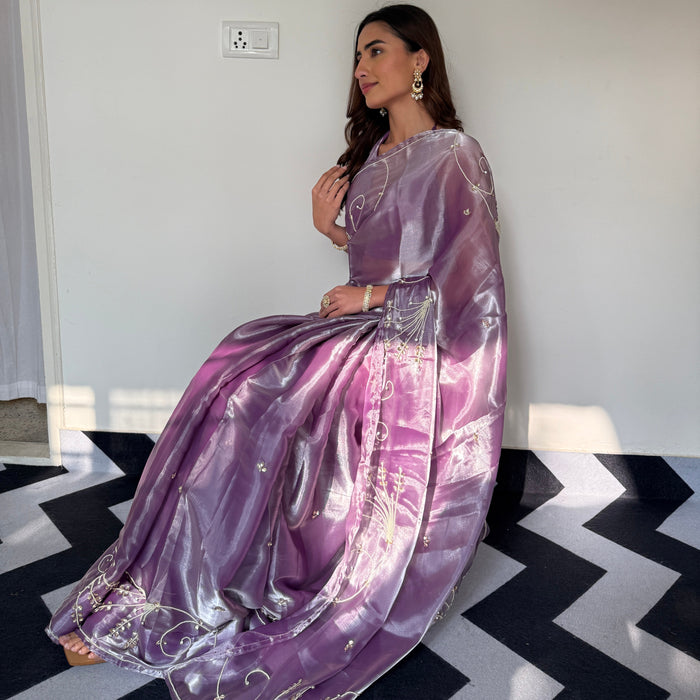 Purple Mirage Saree