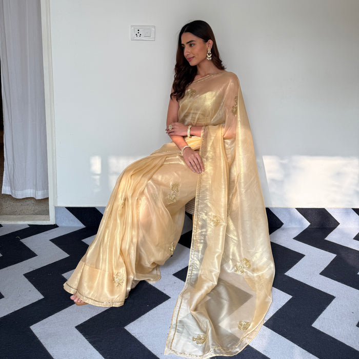 Auric Gold Organza Saree