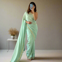 Pistachio Glam Tissue Saree