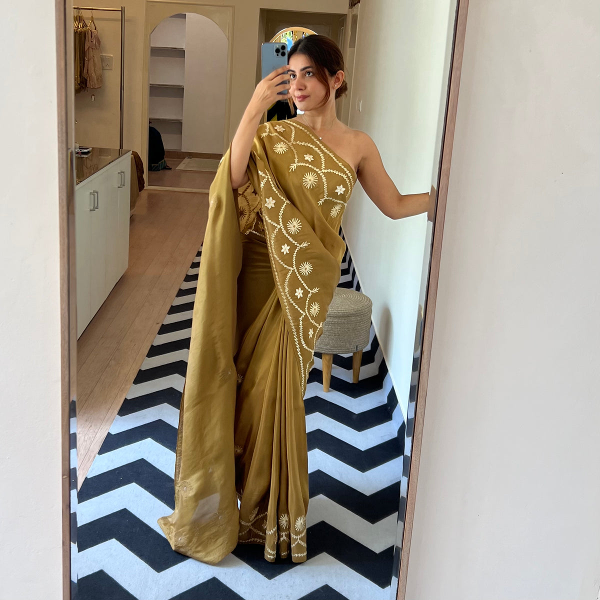 Bronze Love Tissue Saree