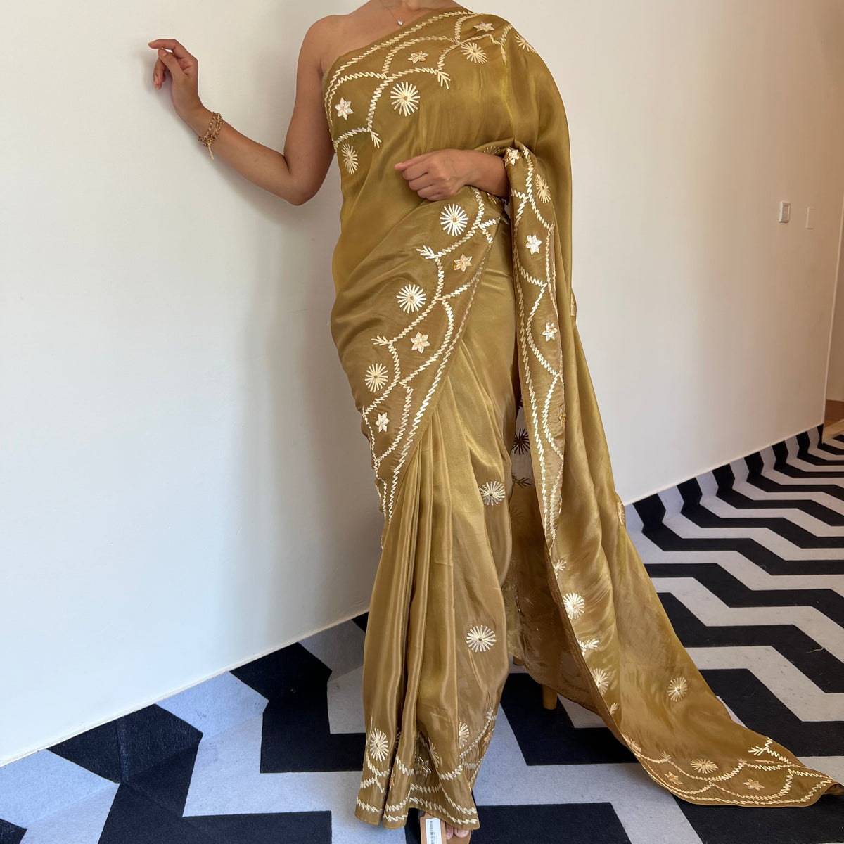 Bronze Love Tissue Saree