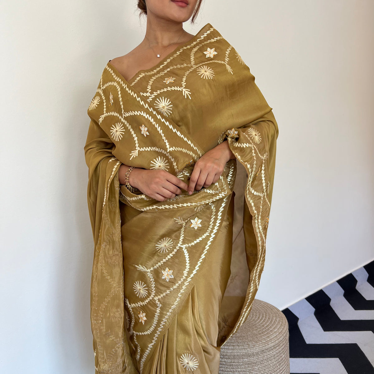 Bronze Love Tissue Saree