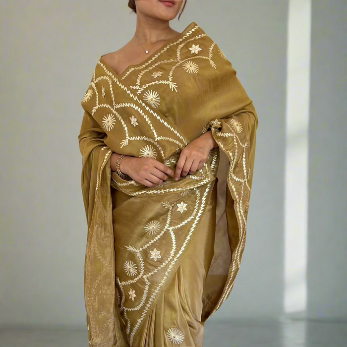 Bronze Love Tissue Saree