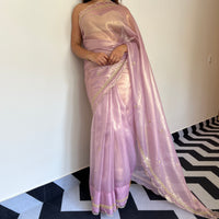 Shell Pink Tissue Saree