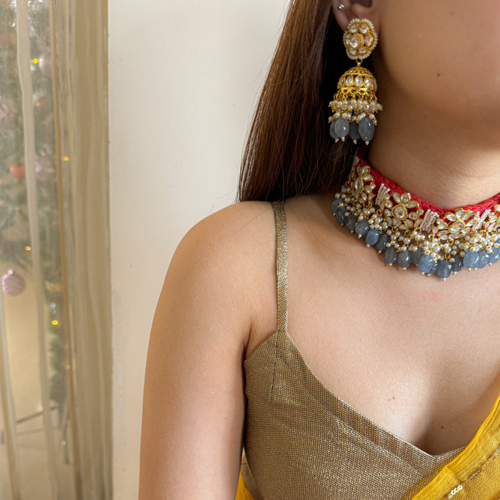 Heer Kundan Polki Jhumka Necklace