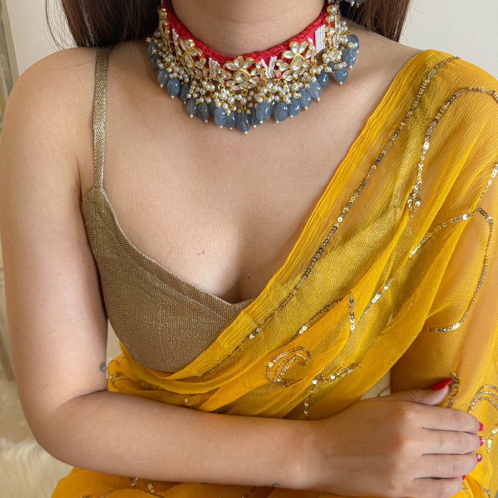 Heer Kundan Polki Jhumka Necklace