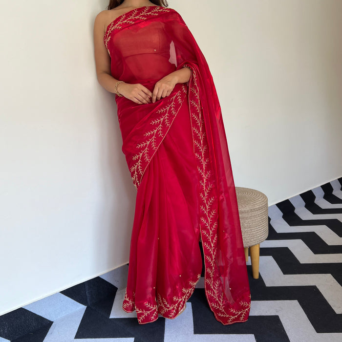 Ruby Spring Tissue Saree