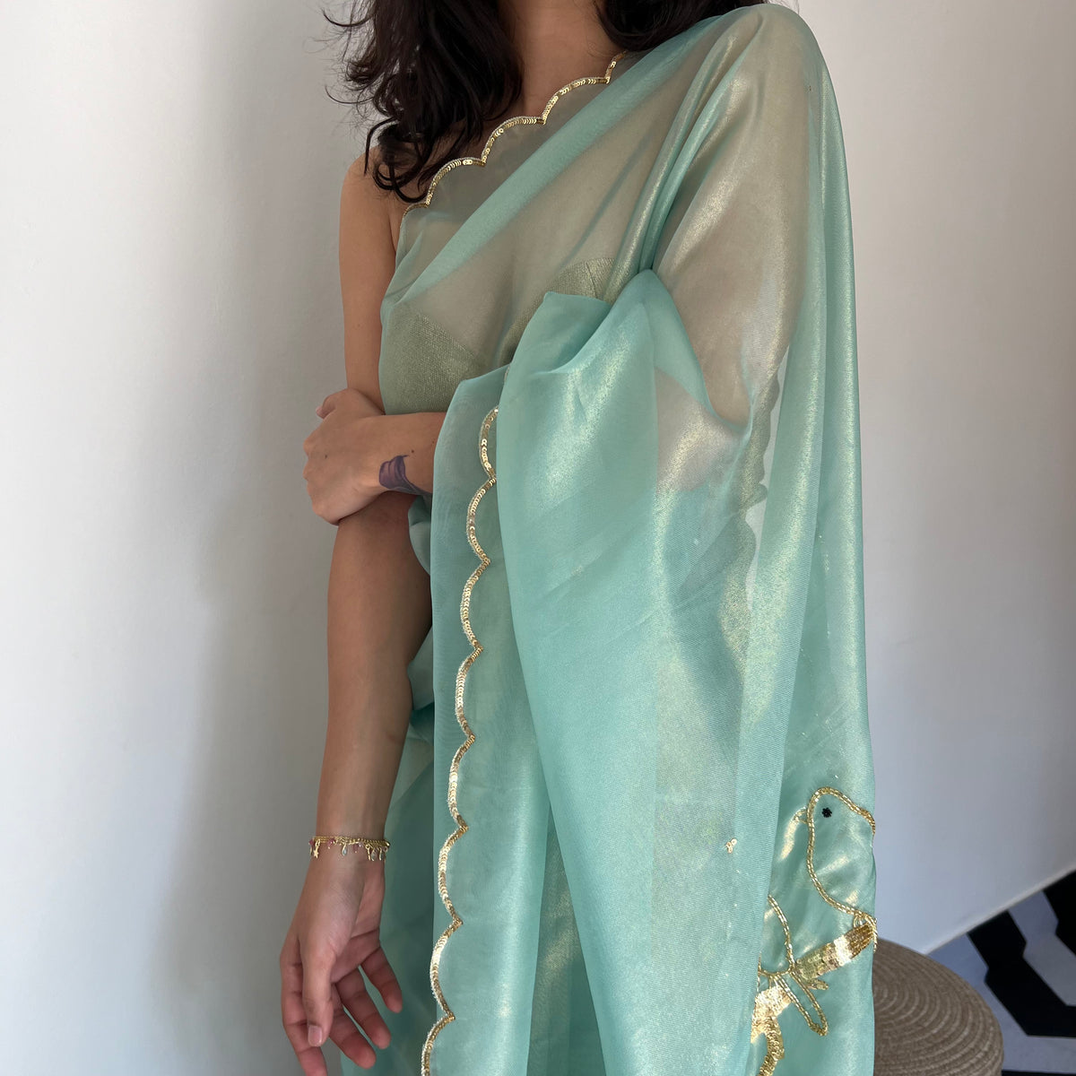 Sage Green Saree