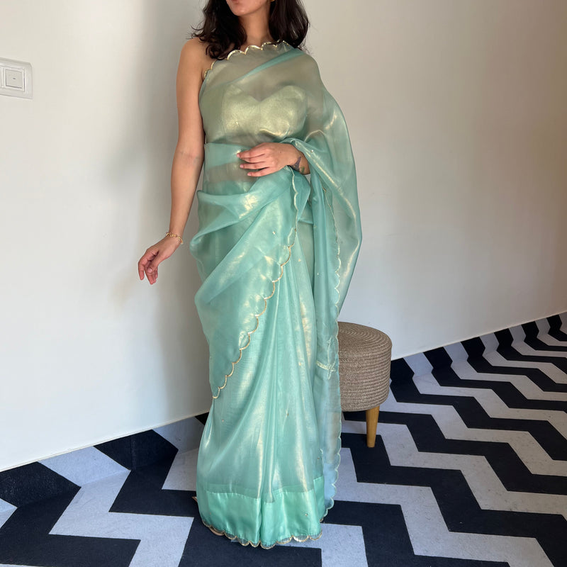 Sage Green Saree