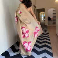 Floral Handpainted Tissue Saree