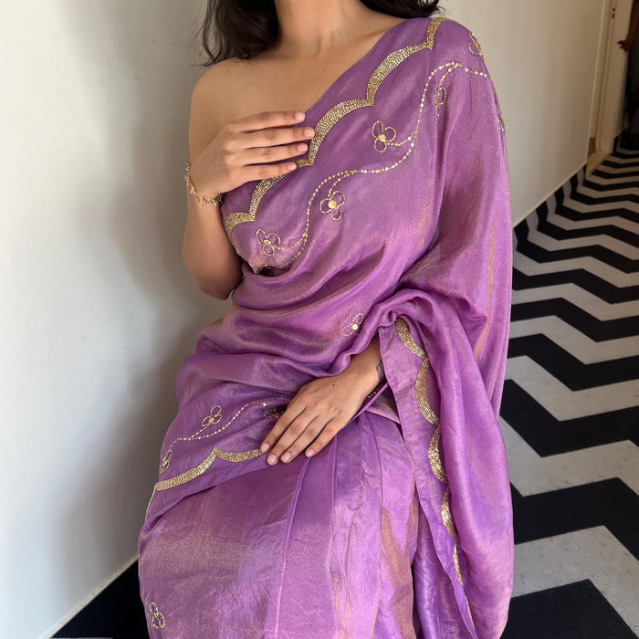 Purple Paradise Tissue Saree