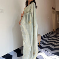 Silver Mist Tissue Saree