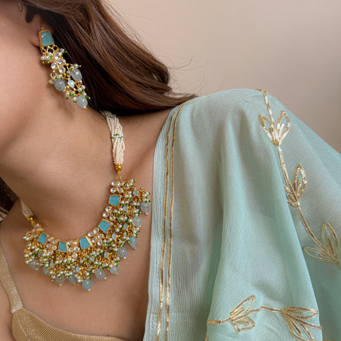 Shaan Kundan Pearl Drop Necklace