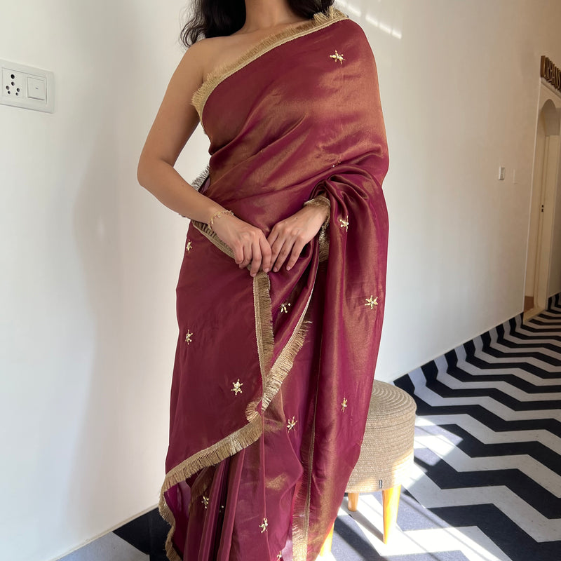 Ruby Royale Tissue Saree