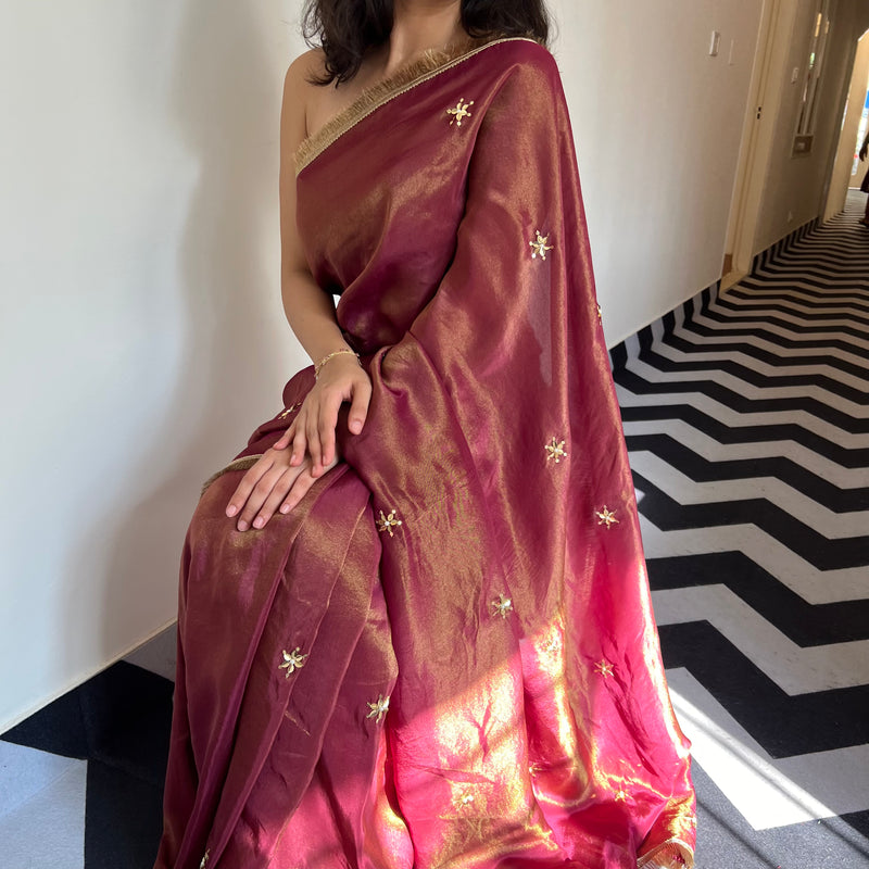 Ruby Royale Tissue Saree