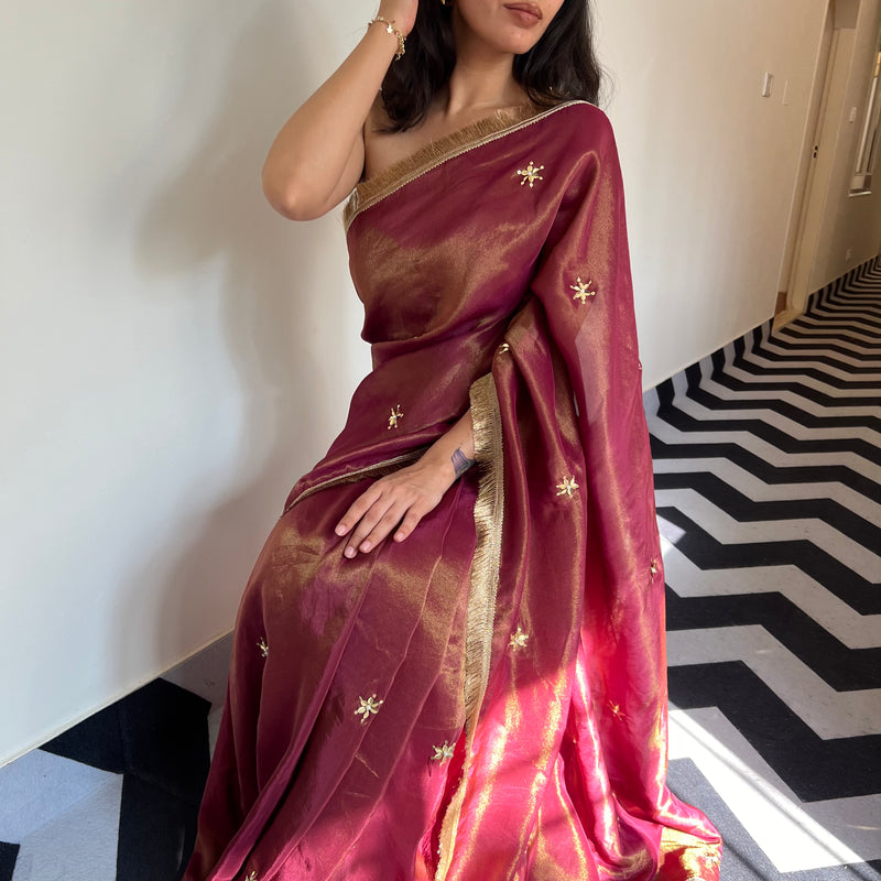 Ruby Royale Tissue Saree