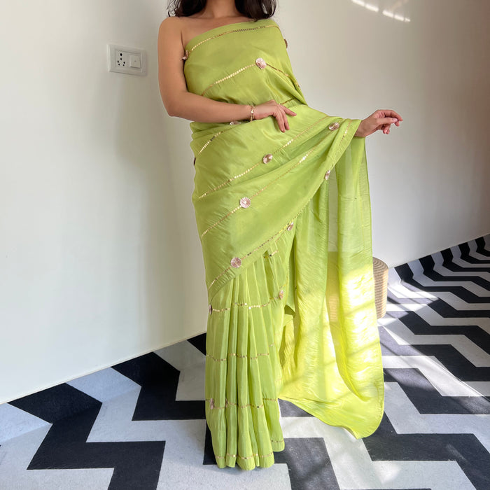 Mossy Charm Tissue Saree