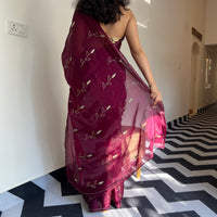 Berry Bliss Tissue Saree