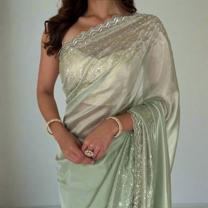 Pastel Pista Saree