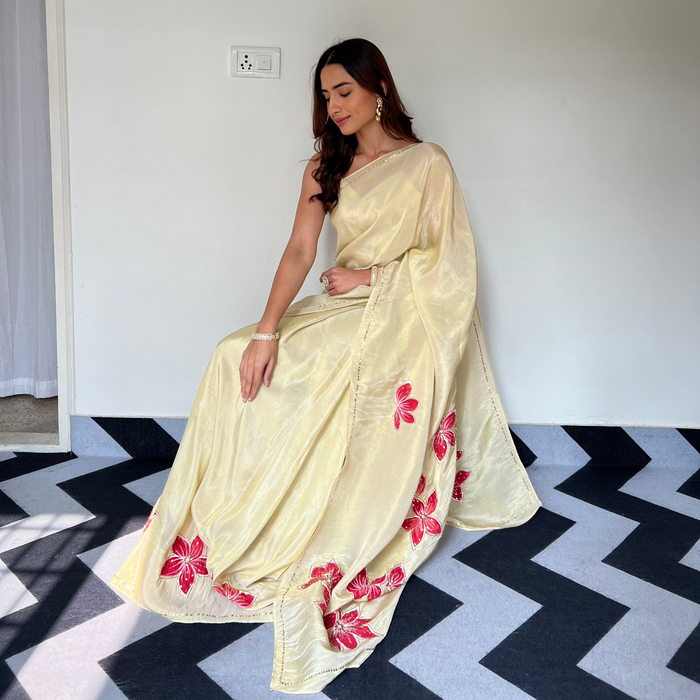 Ivory Glow Handpainted Saree