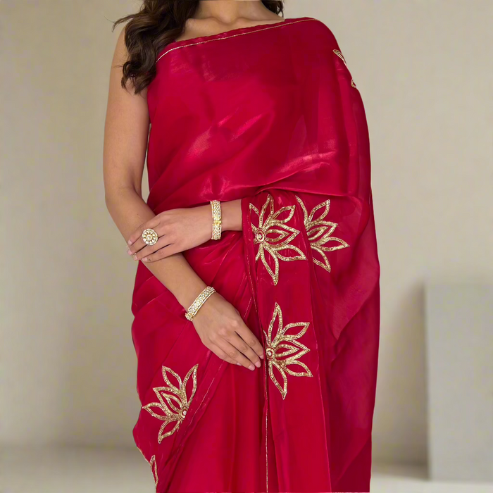 Fiery Rouge Saree