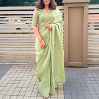 Pista Green Tissue Saree