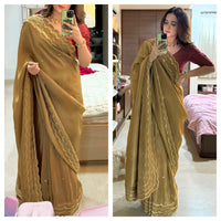 Golden Yellow Tissue Saree