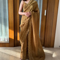 Golden Yellow Tissue Saree