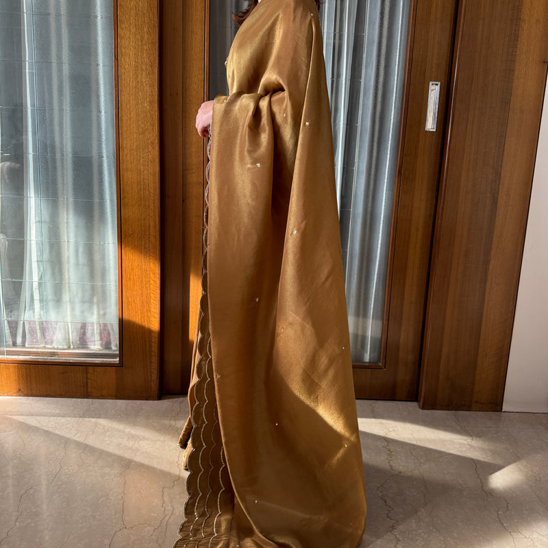 Golden Yellow Tissue Saree