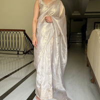 Grey Embellished Saree