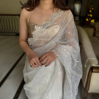 Cloud Drape Organza Saree