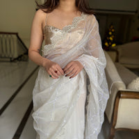 Cloud Drape Organza Saree