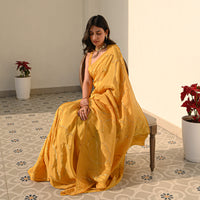 Yellow Tissue Silk Saree