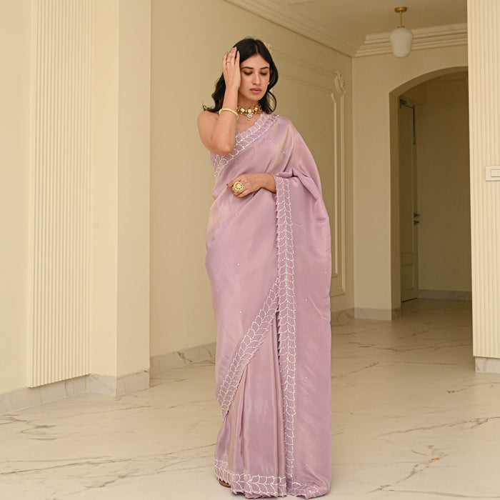 Carnation Tissue Saree